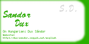 sandor dux business card