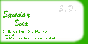 sandor dux business card